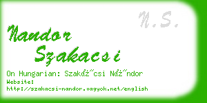 nandor szakacsi business card